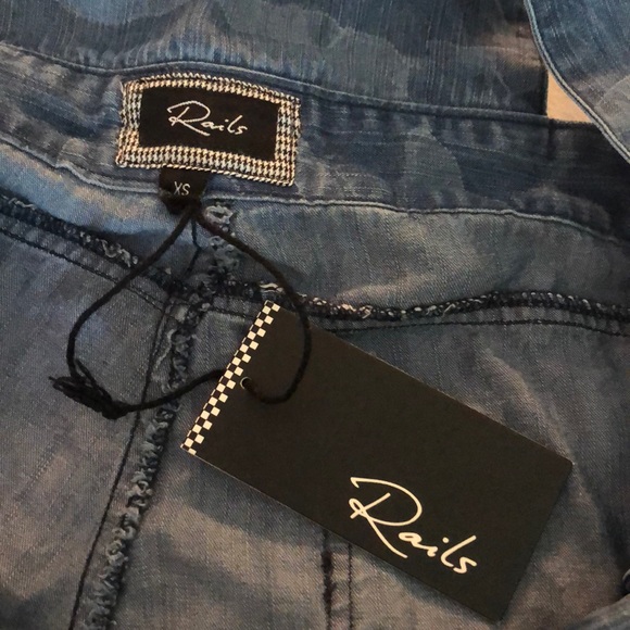 Rails Mia Denim Camo Chambray Overalls - Picture 3 of 6